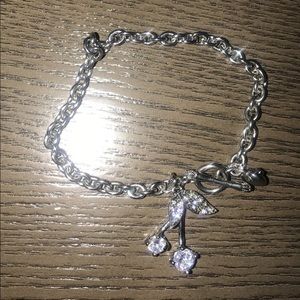 Silver Juicy Couture cherry charm bracelet